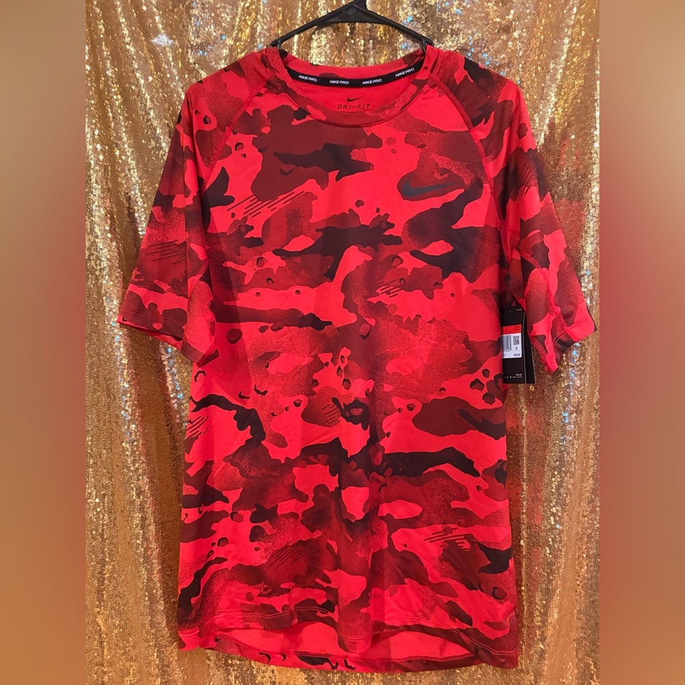 Nike Dri-Fit Red Camo Shirt tall